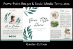 PowerPoint Recipe Book & Social Media Templates - Garden