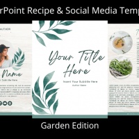 PowerPoint Recipe Book & Social Media Templates - Garden